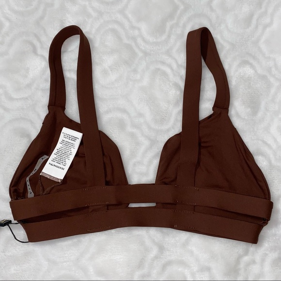 Vitamin A Neutra Bralette Swim Top -NWT $110 - Vintage Brown EcoLux - Size 4/XS - Picture 6 of 12